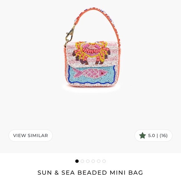 America and beyond mini beaded crab and sardine Colorful Beaded mini purse - Picture 2 of 8